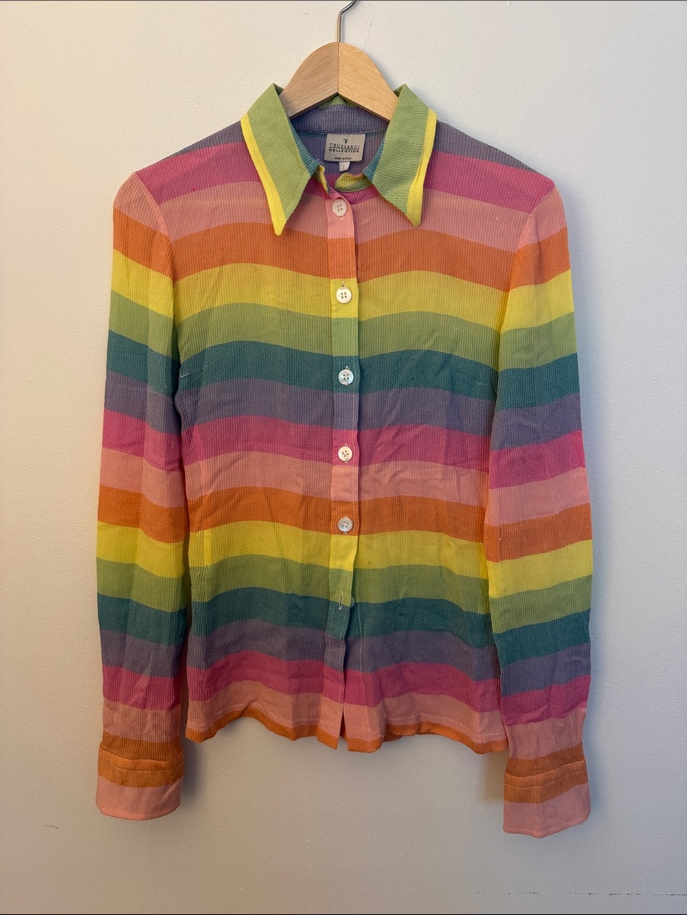 Trussardi Kids Rainbow Stripe Button-Down Shirt